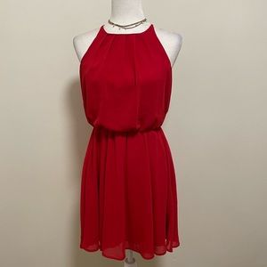 Blue Rain Red Mini Dress